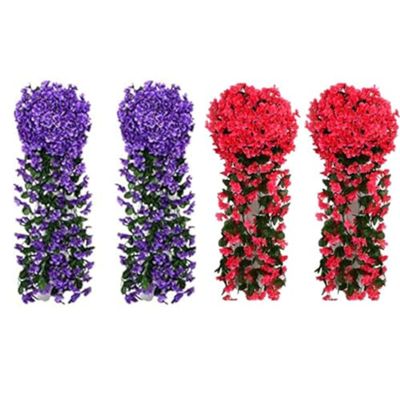 Denxahao Artificial Hanging Wisteria Flowers, 90 cm, 4-Piece Set, Style 6