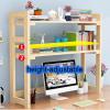 Desktop Bookshelf Organizer, Double-Layer Solid Wood, 100 × 30 × 90 cm view 3