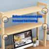 Desktop Bookshelf Organizer, Double-Layer Solid Wood, 100 × 30 × 90 cm view 4