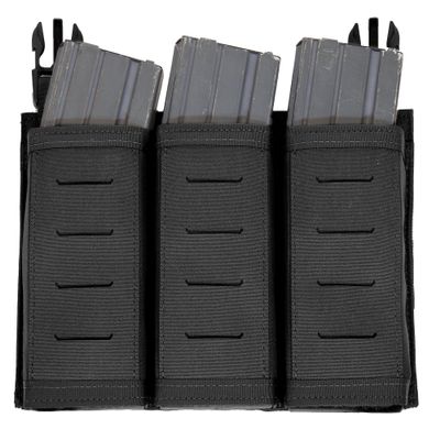 WARRIOR - A.S. Laser-Cut Detachable Triple SNAP MAG Panel (Black)