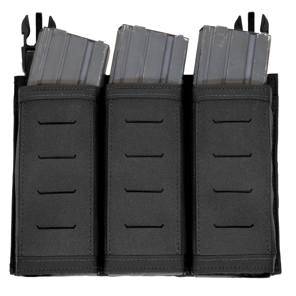 WARRIOR - A.S. Laser-Cut Detachable Triple SNAP MAG Panel (Black)