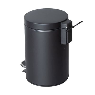 7-Liter Stainless Steel Step Trash Can with Lid, Black