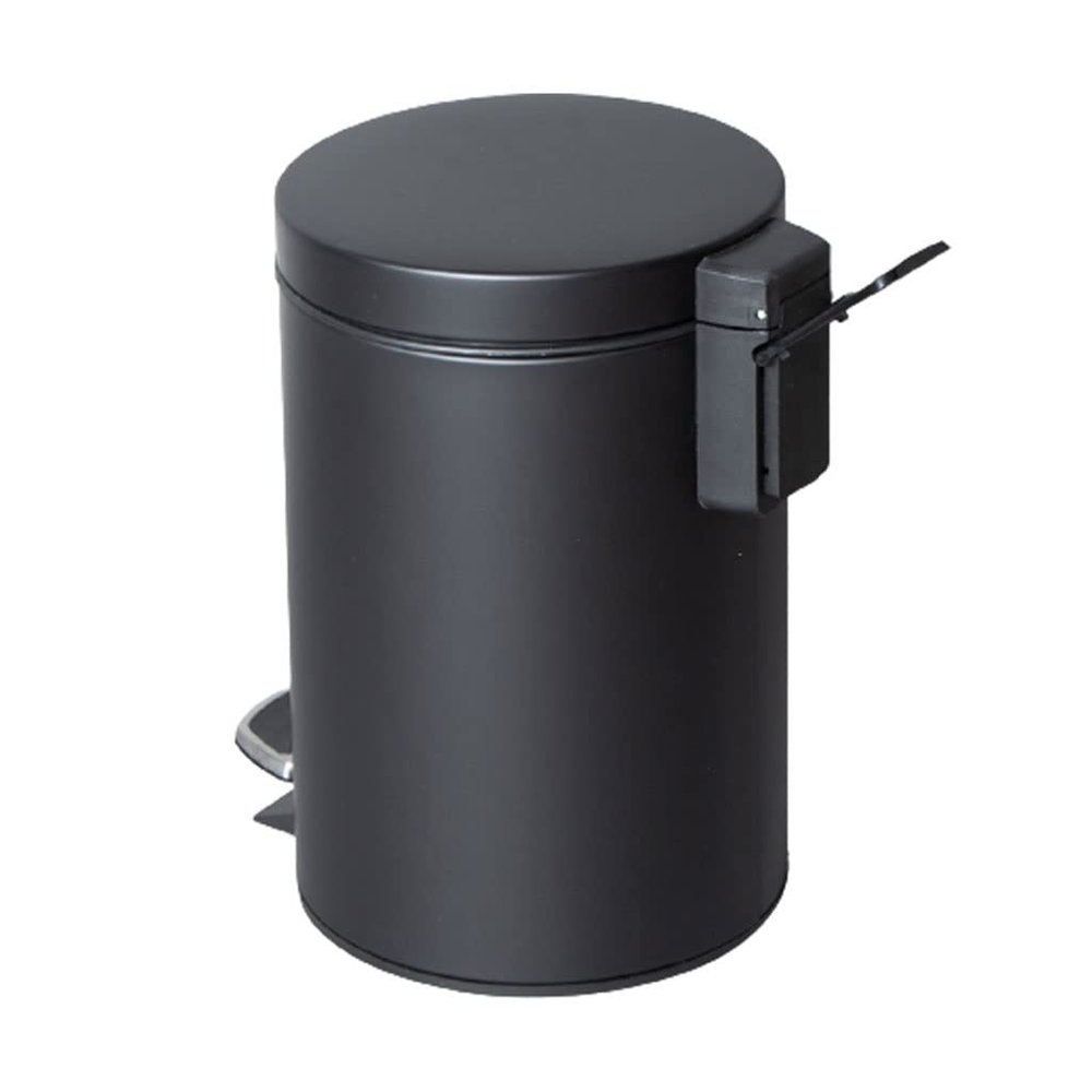 7-Liter Stainless Steel Step Trash Can with Lid, Black