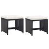 QZZCED 11-Piece Garden Dining Set with Cushions, Black PE Rattan view 4