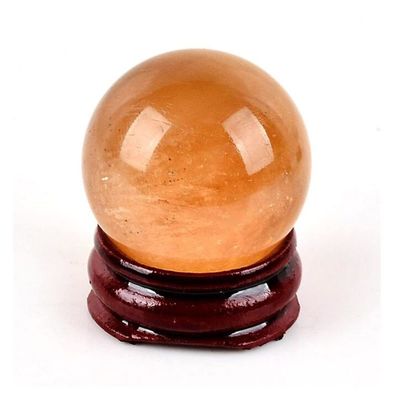 UYCUODLUY Natural Orange Calcite Crystal Quartz Sphere with Stand