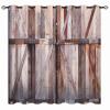 YUANZU Rustic Wood Barn Door Farmhouse Grommet Blackout Curtains, Cold-Protection Window Drapes, 2 Panels, H 137 x W 132 cm view 1