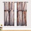 YUANZU Rustic Wood Barn Door Farmhouse Grommet Blackout Curtains, Cold-Protection Window Drapes, 2 Panels, H 137 x W 132 cm view 2