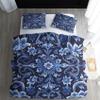 MOBEITI Chinese Floral Reversible Bedding Set, 200 x 200 cm, 3-Piece Microfiber Set view 2