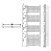 Bathroom Radiator Towel Warmer with Center Connection 50 mm, Black, 1732 x 750 mm view 4