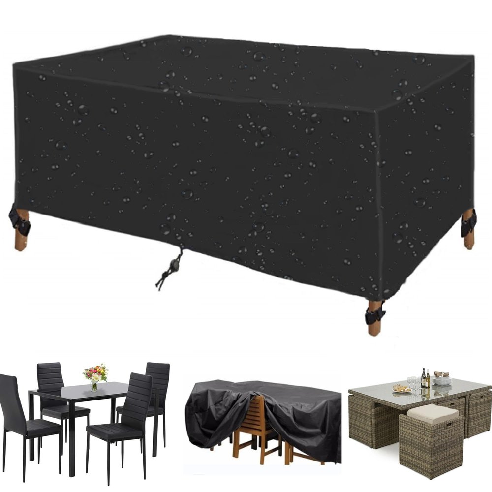 Leju Art Outdoor Table Cover, Winter-Ready, 450 x 160 x 60 cm, Black