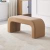 LEIYTFE Entryway Shoe Stool, Upholstered Ottoman Bench, Curry, 80 cm view 1