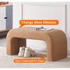 LEIYTFE Entryway Shoe Stool, Upholstered Ottoman Bench, Curry, 80 cm view 4