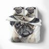 MOBEITI Pug Reversible Duvet Cover Set 200x220 cm, 3-Piece Microfiber Bedding with 2 Pillowcases view 1