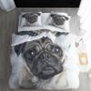 MOBEITI Pug Reversible Duvet Cover Set 200x220 cm, 3-Piece Microfiber Bedding with 2 Pillowcases view 2