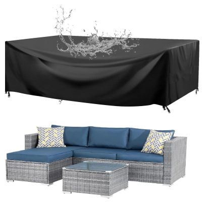 Waterproof Outdoor Furniture Cover 350 x 330 x 90 cm, Black 420D Oxford Fabric