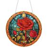 DIY Diamond Painting Pendant with Chain, Rose view 1