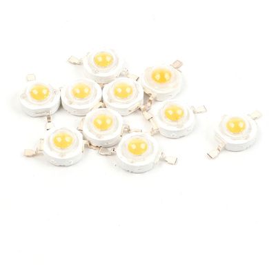 BKGWCSOR 10-Pack Warm White Light-Emitting Diode Chip LEDs, Schottky Diodes, 1 W, 100 lm