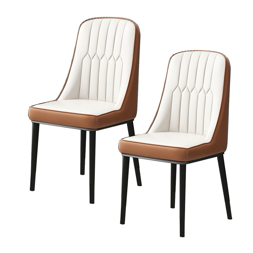 Guyifuny Modern Dining Chairs with PU Leather Seats and Metal Legs