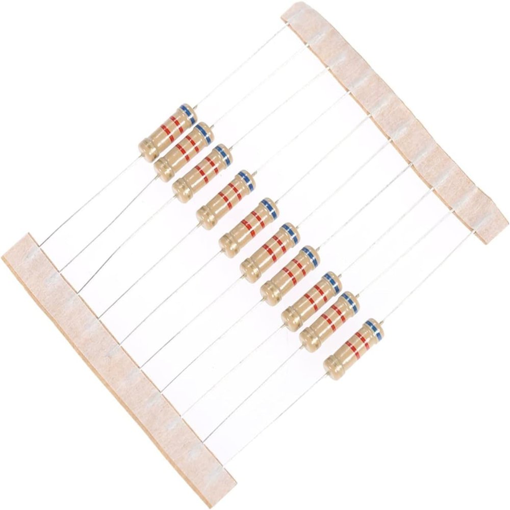 BKGWCSOR 300-Piece 1W Carbon Film Resistor Assortment, 30 Values, 10 Each (1K–820K)
