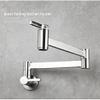 Wall-Mounted Foldable Pot Filler Kitchen Faucet, Single-Cold, Single-Hole, Rotating Spout, Brushed Gold Brass, Chrome view 4