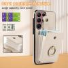 Beajew Case Compatible with Samsung Galaxy Note10 Pro, Wallet Case with Card Holder, Strap, and 360° Ring Stand, Beige view 2