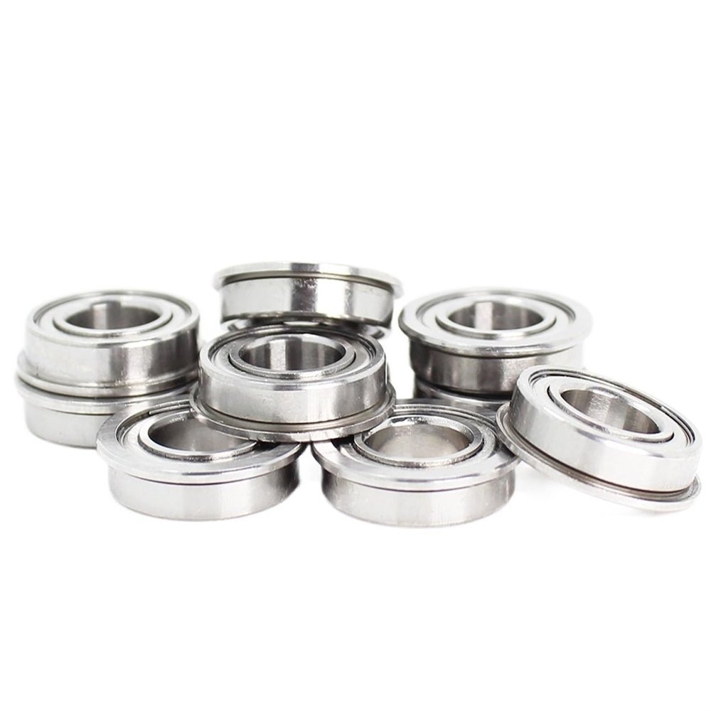 Bimetal-Sealed Shielded Micro Deep-Groove Bearings, 10-Pack, F699ZZ, 9 x 20 x 6 mm, ABEC-1, Flanged