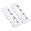 White Aluminum Alloy Ventilation Grille, 80 mm Wide, Rectangular, with Breathable Mesh, for Cabinets, 2-Piece Set view 1