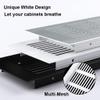 White Aluminum Alloy Ventilation Grille, 80 mm Wide, Rectangular, with Breathable Mesh, for Cabinets, 2-Piece Set view 4