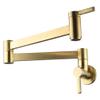 Wall-Mounted Foldable Kitchen Sink Faucet, Single Cold, Brushed Gold Brass (Rose G) view 3