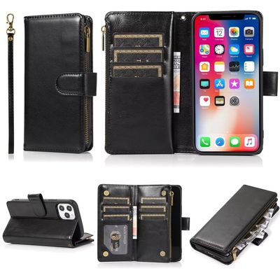 Beajew Flip Wallet Case for Samsung Galaxy A35 5G, RFID Zipper, Black