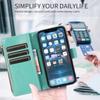 Beajew Flip Case for Huawei Mate 30 Pro, Leather Wallet Cover with Card Slots, RFID Zipper, Green view 2