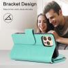 Beajew Flip Case for Huawei Mate 30 Pro, Leather Wallet Cover with Card Slots, RFID Zipper, Green view 3