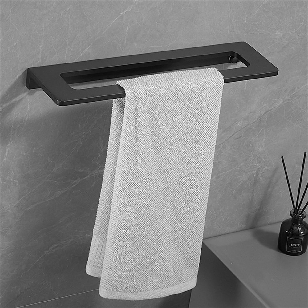 Matte Black Bathroom Towel Holder Set