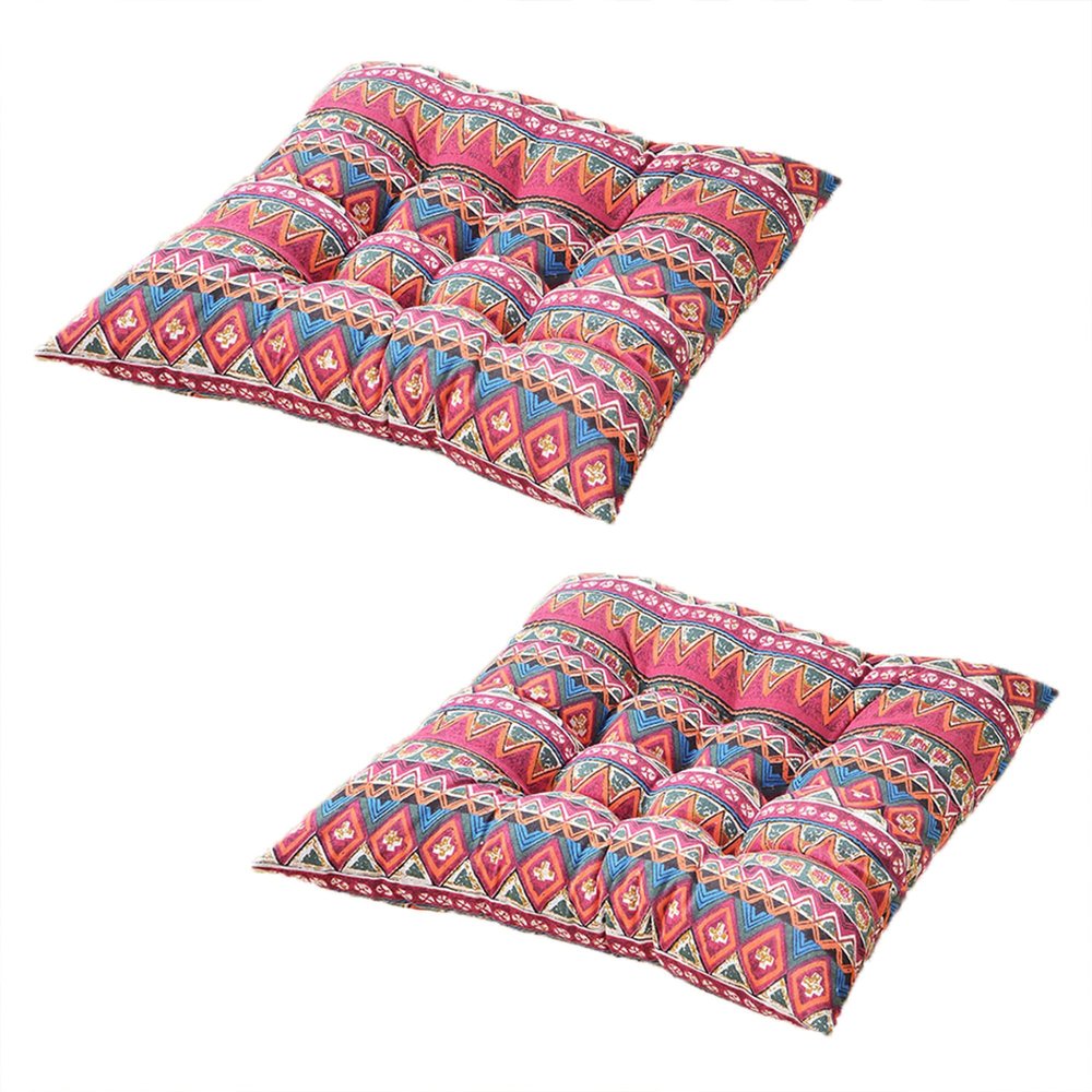XIEMINLE Seat Cushions for Dining Chairs with Ties, 45 x 45 x 6 cm, 2-Pack