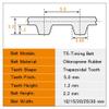 Shuxiang T5 Closed-Loop Rubber Synchronous Timing Belt, T5x740-148T, 740 mm, 10/15/20/25/30 mm Width view 2