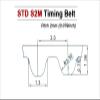 JNMING S2M 212 Synchronous Timing Belt, S2M-10, Closed-Loop Rubber, STD, Black, 212 mm Length view 2