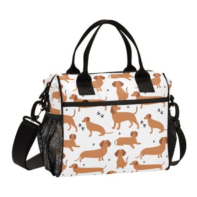 Cartoon Dachshund Insulated Lunch Bag