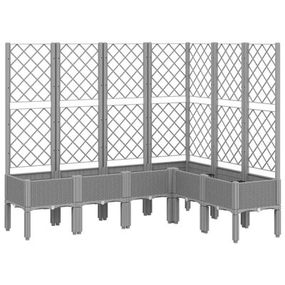 vidaXL Planter with Trellis Light Gray 160 x 120 x 142 cm PP