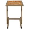 Outdoor Garden Dining Table, Beige, Solid Acacia Wood and PE Rattan view 3