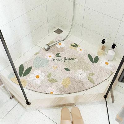 Corner Shower Mat, Non-Slip and Mold-Resistant Luffa Mat