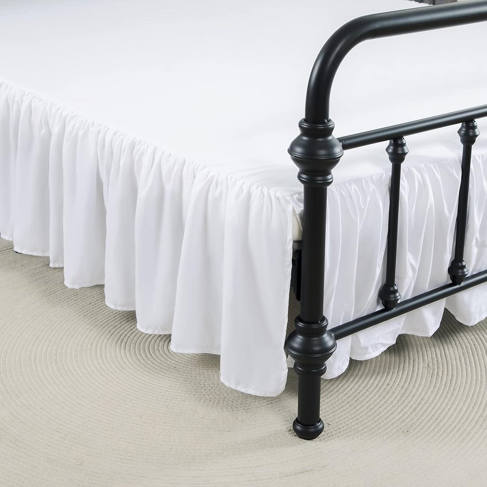 xuan dian Ruffled Bed Skirt for Double Beds with Split Corners
