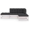 KTHLBRH 4-Piece Outdoor Lounge Set with Cushions, Solid Pine view 3