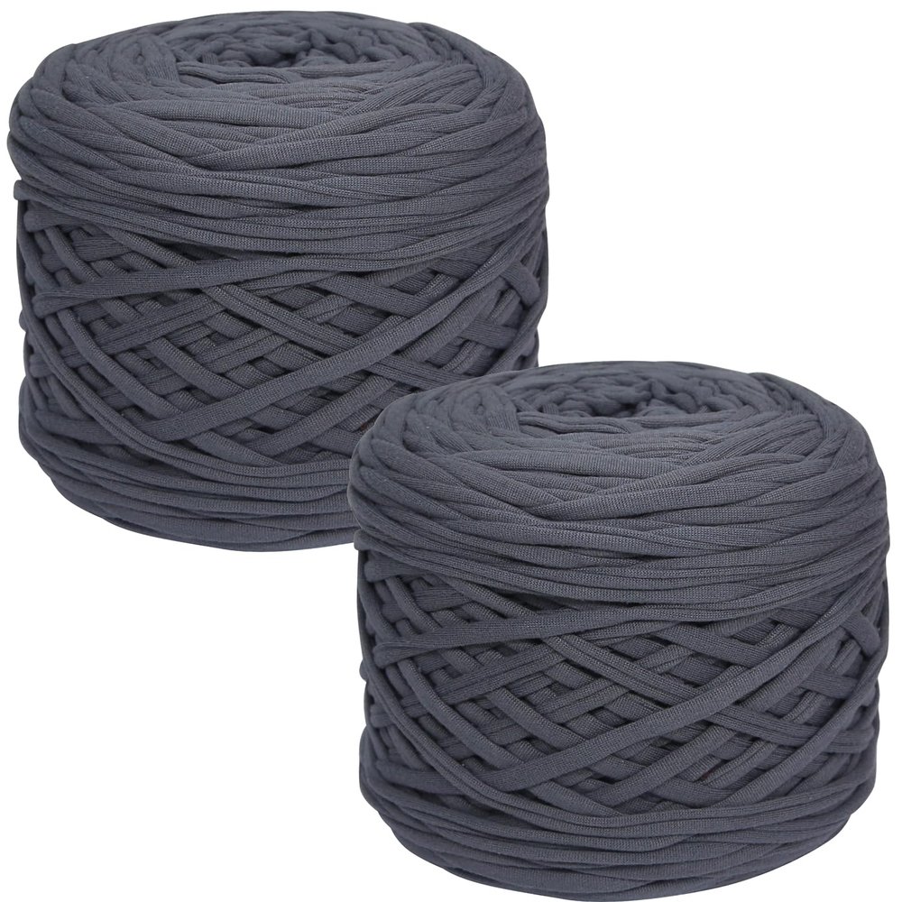 SIMEIQI 2-Piece 800 g T-Shirt Yarn, Elastic Fabric, 130 m, Dark Gray