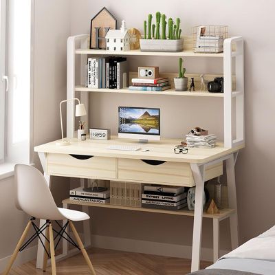 Computer Desk with Cubby and Shelves, Home Office Workstation (80)