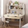 Computer Desk with Cubby and Shelves, Home Office Workstation (80) view 1