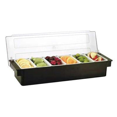 WINPANG 200 mL Black Fruit Box with 6 Compartments