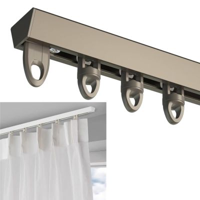 Ceiling-Mount V-Shaped Sliding Curtain Track, 1.7 m/5.5 ft, Champagne