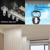 Ceiling-Mount V-Shaped Sliding Curtain Track, 1.7 m/5.5 ft, Champagne view 4