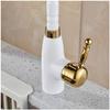 Kitchen Sink Faucet, White and Gold, Single-Handle, 360° Rotating view 2