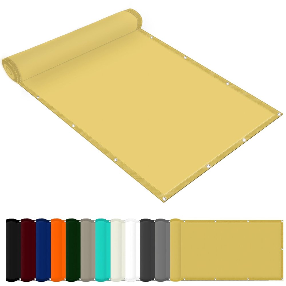 Waterproof Shade Sail 4 x 5 m, UV Protection, Made-to-Measure Polyester, Cream